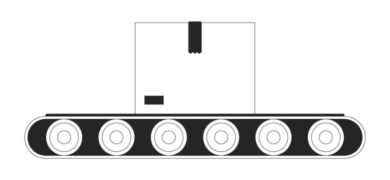Conveyor with package illustration vector