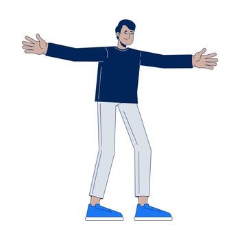 Animated character with arms open vector