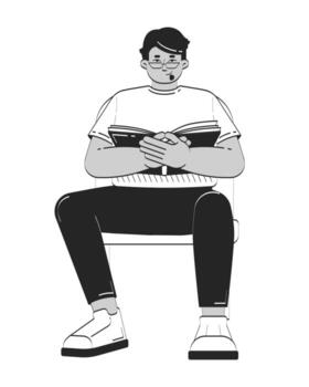 Person reading a book in minimalist style vector