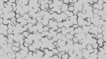 abstrakt svartvit hexagonal mönster rörelse bakgrund video