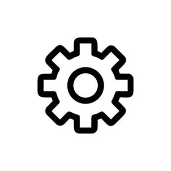 Gear Icon Outlines with Background, Simple Isolated Design vector