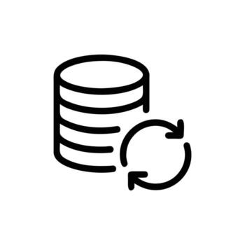 datos intercambiar icono con circular flechas contorno en antecedentes vector