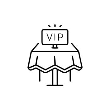 VIP Table Icon with Background and Minimalist Design vector