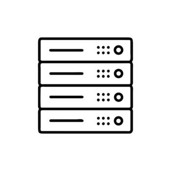 Four Tiered Server Outline Icon with Background Technology Element vector