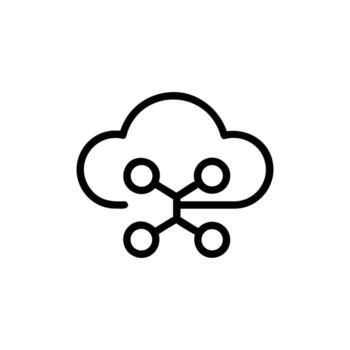 Cloud Computing Network Connectivity Data Transfer Icon on White vector