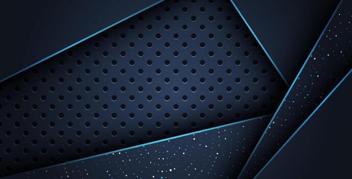 abstract blue line overlap on glitters dots luxury with dark circle mesh modern background. ,. vector