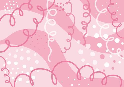 Pink abstract festive background and banner. Modern graphic elements. Dynamic geometric shapes, spots, spirals, and lines. Template, illustration, isolated background. vector