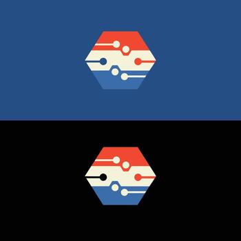 Abstract hexagon tech logo design for technology company and digital business branding identity vector