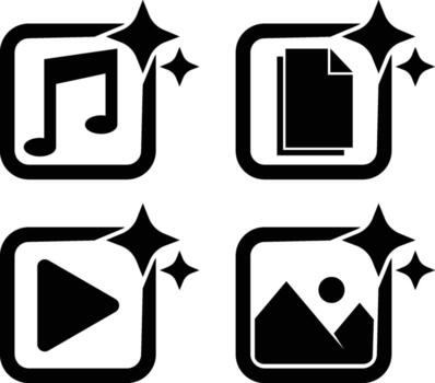 Artificial Intelligence Generative Content Icon Set vector