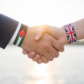 Symbolic Handshake Representing Peace and Political Unity photo