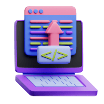 uma computador portátil com uma roxa e Rosa ícone png