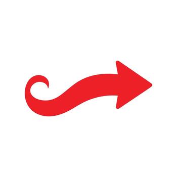 A red arrow pointing down on a white background vector