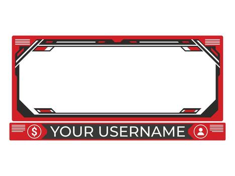 moderno rojo y negro juego de azar corriente cubrir marco con personalizable nombre de usuario bar y social medios de comunicación íconos vector