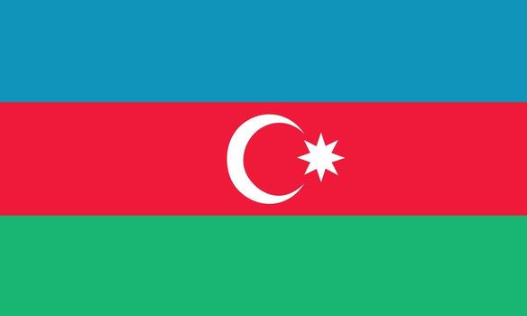 Azerbaijan flag symbol of national pride and identity with crescent moon and eight-pointed star emblem vector