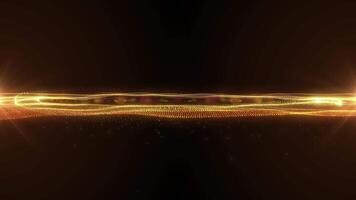 Abstract digital dynamic waves of orange particles against a moving light background, data flow, cyber technology. 3D rendering. Seamless looping 4K . animation for the title screen. video