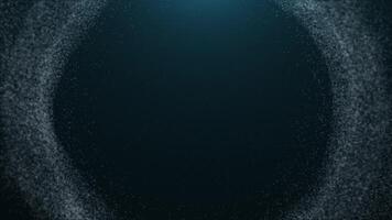 ett abstrakt runda sfär av ren trogen partiklar av magisk glöd på en mörk bakgrund, ett energisk boll av ljus prickar, en rör på sig sfärisk boll på en modern elegant bakgrund video