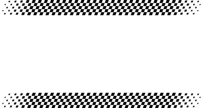 Racing flag with a checker pattern. Chessboard car frame for the finish line. Border banner for a winner in motorsports. vector