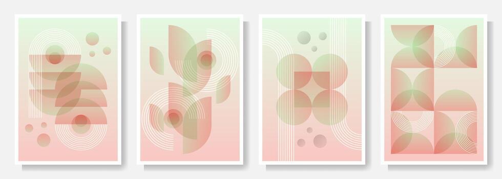 4 4 carteles presentando resumen geométrico composiciones vector