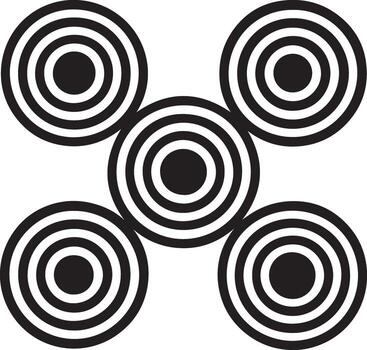 concéntrico círculos formando un Starburst modelo con un central objetivo vector