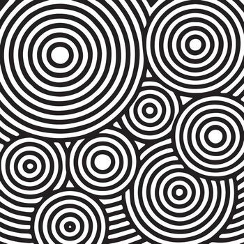 resumen negro y blanco concéntrico círculos modelo vector