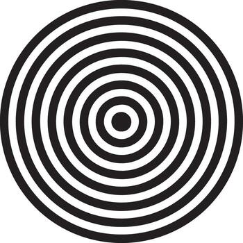 Concentric black and white circles creating a hypnotic optical illusion vector
