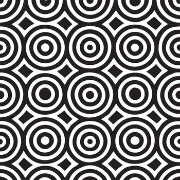 resumen negro y blanco concéntrico círculos geométrico modelo vector