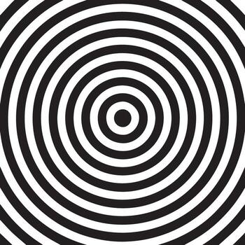 concéntrico negro y blanco creando un hipnótico óptico espejismo modelo vector
