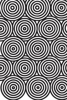 Concentric circles pattern abstract black and white optical illusion vector