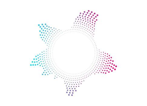 brillante neón sonido ola circulo con oscilante puntos brillante audio visualización. ilustración para música, radio, o tecnología diseños vector