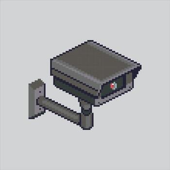 Pixel art Smart Security Camera Tech icon Illustration for game design vector