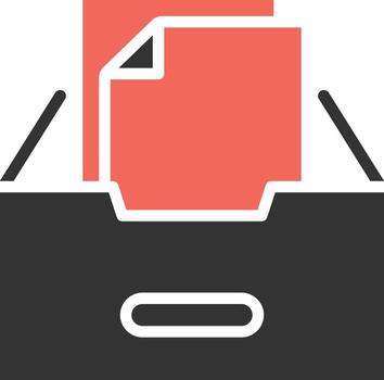 The drawer icon is a classic symbol for storing files, documents, or information for archiving and data management. vector