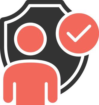 el icono símbolo de el concepto de identidad proteccion y usuario verificación simboliza el seguridad previsto a individuos vector