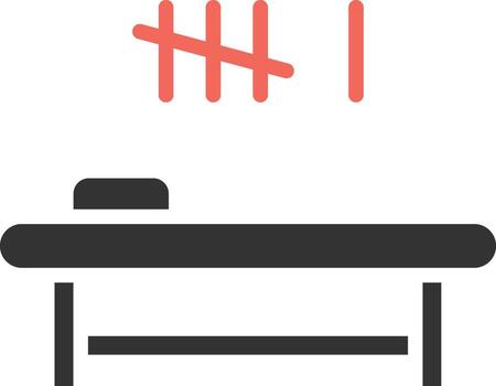 Icon of the condition of being in prison or detention, an iconic method used by prisoners to count the days that have passed during their detention period. vector