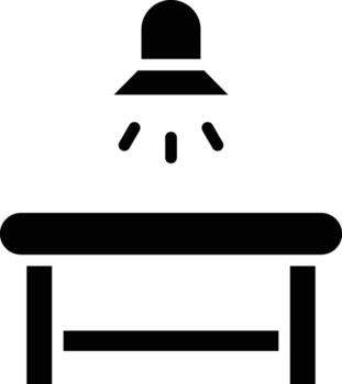 Icon of a police interrogation room or questioning session, bright and focused lighting to create a stressful atmosphere vector