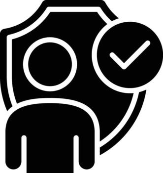icon symbol of the concept of identity protection and user verification symbolizes the security provided to individuals. vector