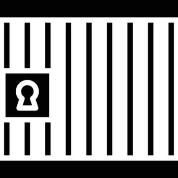 icon of iron bars is the universal and most direct symbol of prison, confinement, or detention, carrying the idea of restriction of freedom, isolation, and punishment. vector