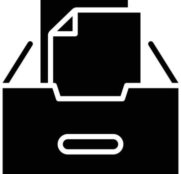 icon is a classic symbol for storing files, documents, or information for archiving and data management. vector