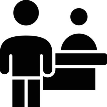 lawyer meeting a client in an interview room, or the initial administrative process when a new prisoner arrives at the prison. vector