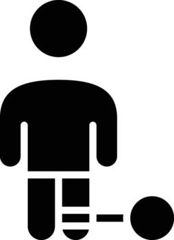 icon with the ball chain was historically used to restrict the movement of prisoners symbolizing the imprisonment of a severe punishment, confinement, or prison. vector