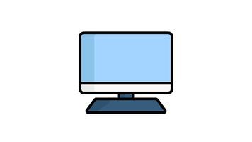 Computer icon animation. Animated icon related to digital device, technology, online Work and internet access symbol. Lineal style icon. Alpha channel, transparent background video