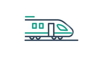 Train icon animation. Animated icon related to transportation, speed. suitable for user interface, provide visual feedback and more. Line animated icon style. Transparent background video