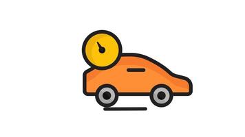 Geschwindigkeit Symbol Animation. animiert Symbol verbunden zu Auto Geschwindigkeit. geradlinig Farbe animiert Symbol Stil. transparent Hintergrund video