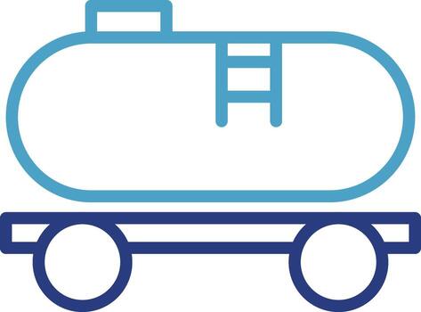 Railway tanker icon for transporting volumes of gasoline or oil in a single trip, making it an efficient method of transportation for long distances. vector