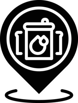 map pin icon universally indicates a physical location or coordinate point on a map of a liquid waste storage or disposal container, such as waste oil or chemical vector