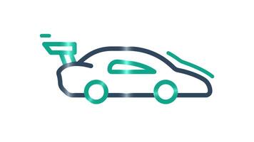 Sport Auto Symbol Animation. animiert Symbol verbunden zu Automobil. geeignet zum Benutzer Schnittstelle, zur Verfügung stellen visuell Feedback und mehr. Linie animiert Symbol Stil. transparent Hintergrund video