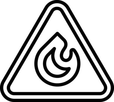 The universal symbol icon for warning or danger represents fire, heat, fire hazard, or flammable material vector