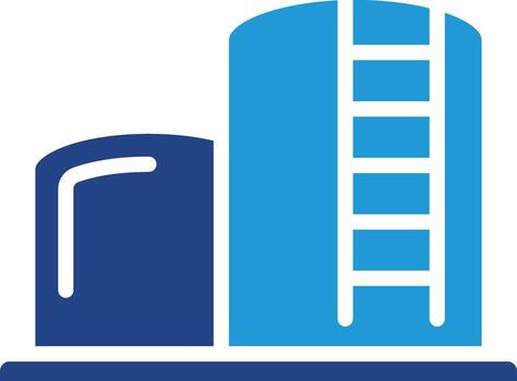 el líquido o gas tanque icono es parte de un estructurado complejo, tal como un deposito, depósito, o almacenamiento terminal para crudo materiales y terminado productos vector