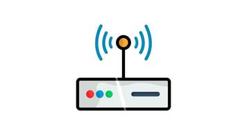 router animazione icona. animato icona relazionato per tecnologia, Internet connessione. diretto stile icona. alfa canale, trasparente sfondo video