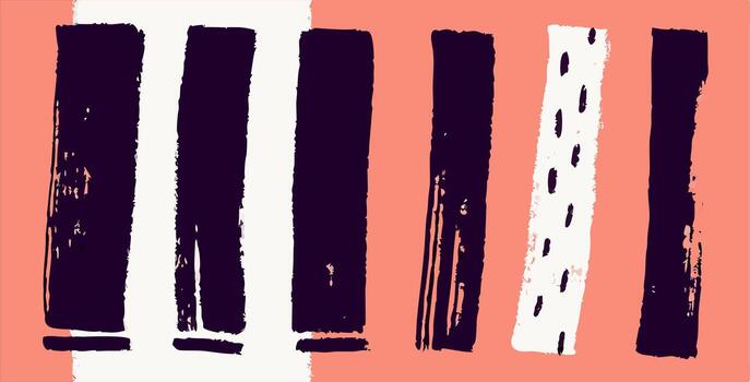 Abstract Art Print Bold Brush Strokes and Color Blocks vector