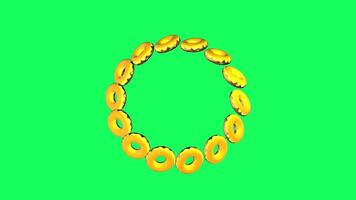 colorato cerchi disposte nel modelli creare un' vivido visivo Esperienza a un' creativo arte spazio video